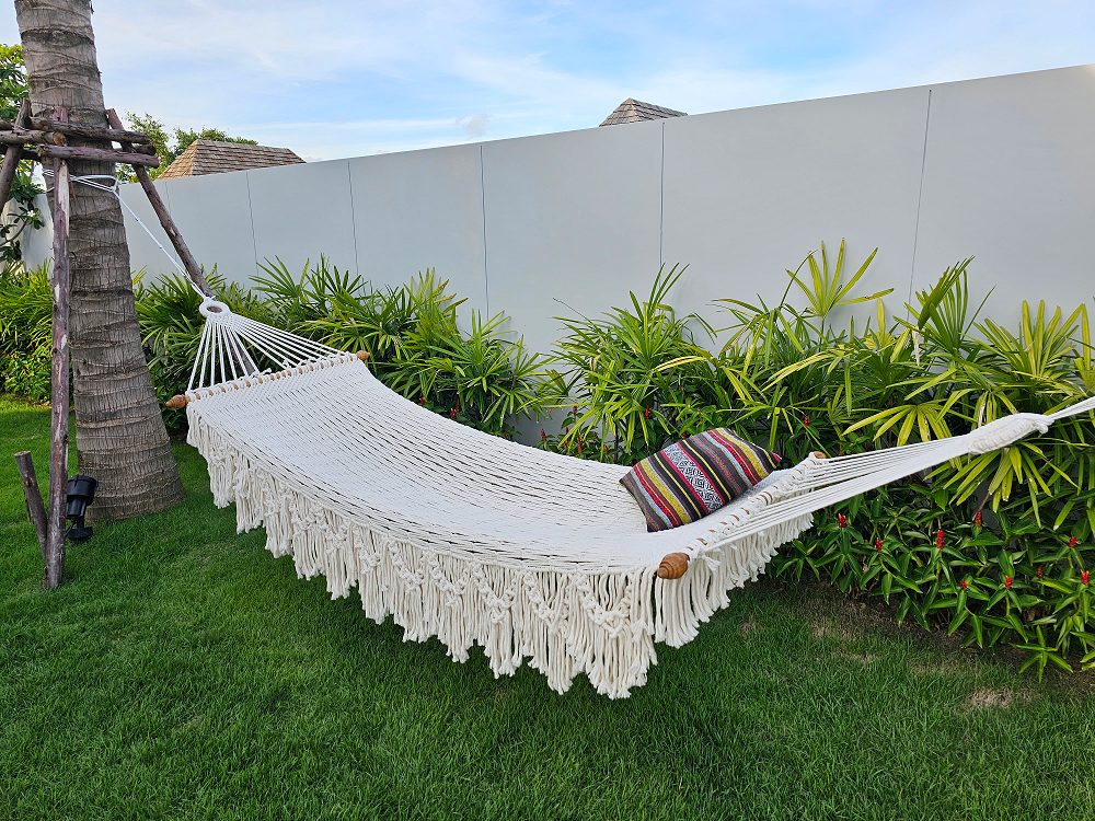 ULA Cotton rope hammock- single fringe - Comfort beige