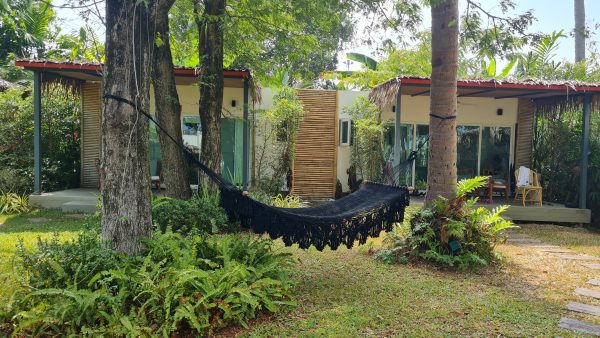 hand-woven single fringe cotton rope hammock from ULA Collections
