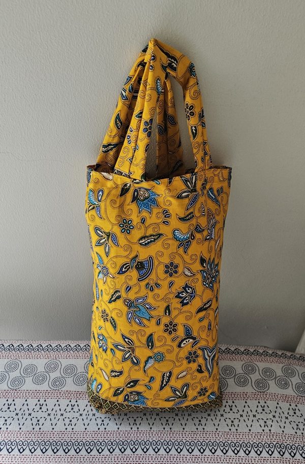 Yellow batik fabric hammock