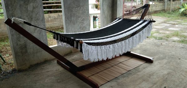 hand-woven double fringe cotton rope hammock from ULA Collections