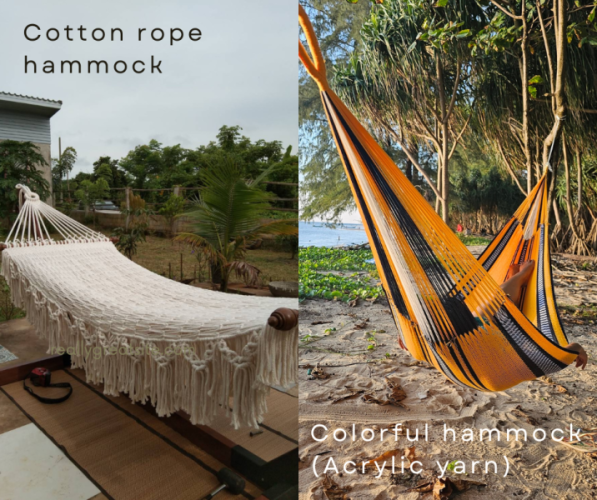 colorful hammock Vs. cotton rope hammock