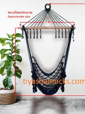Fiddle leaf fig in a room hand-woven Hammock Chairs Puasa from ULA Collections