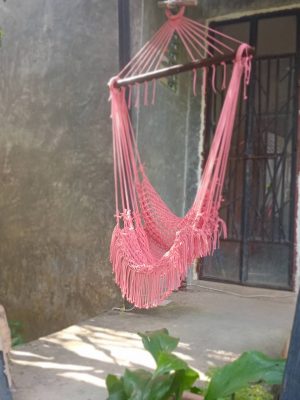 Resto_dusty_pink hand-woven hammock from ULA Collections