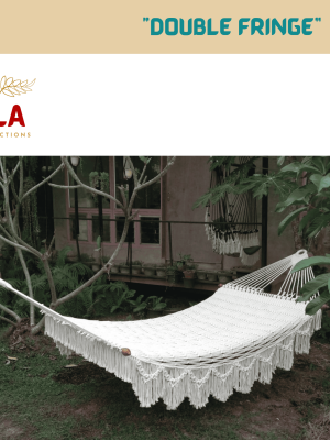 hand-woven double fringe cotton rope hammock from ULA Collections
