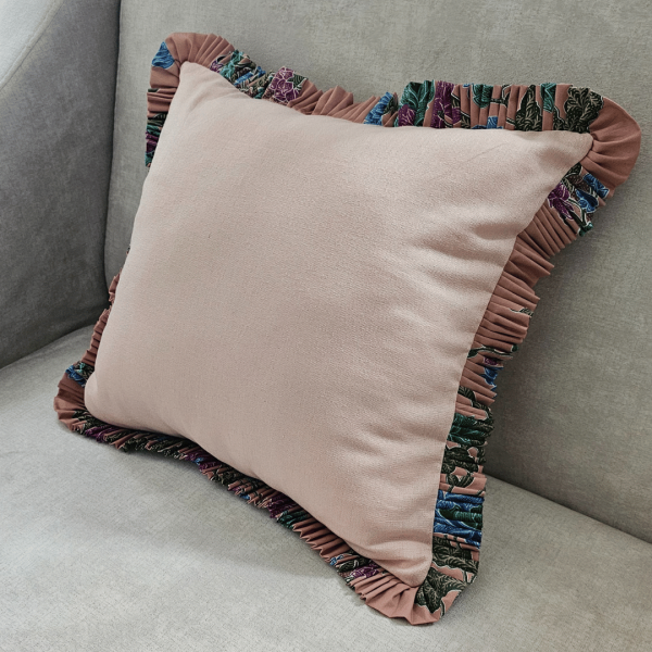 Decorative pillow - The Dusky Rose Batik Ruffle from ULA Collections