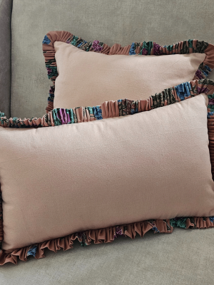 Decorative pillow - The Dusky Rose Batik Ruffle from ULA Collections