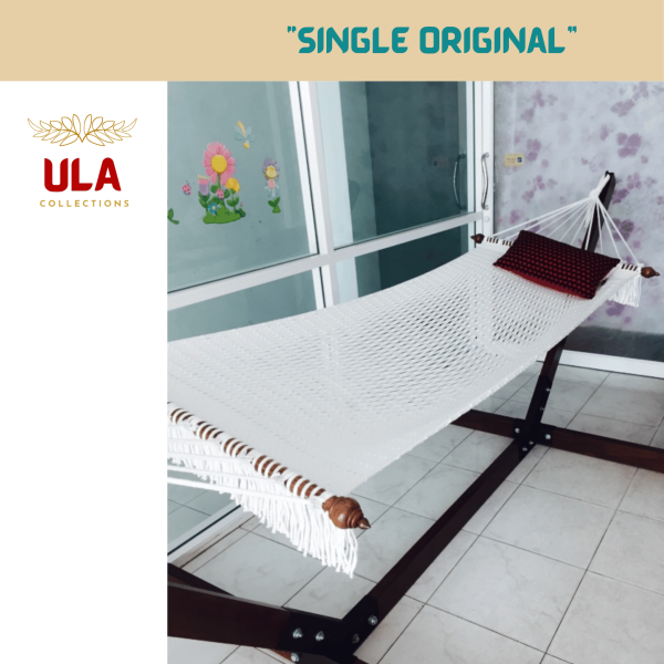 hand-woven single original cotton rope hammock from ULA Collections