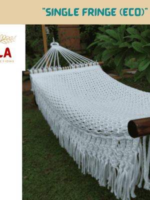 Handmade cotton rope hammock.
