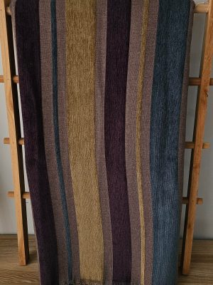 Premium Fabric - Cotton velvet - stripes blue/purp