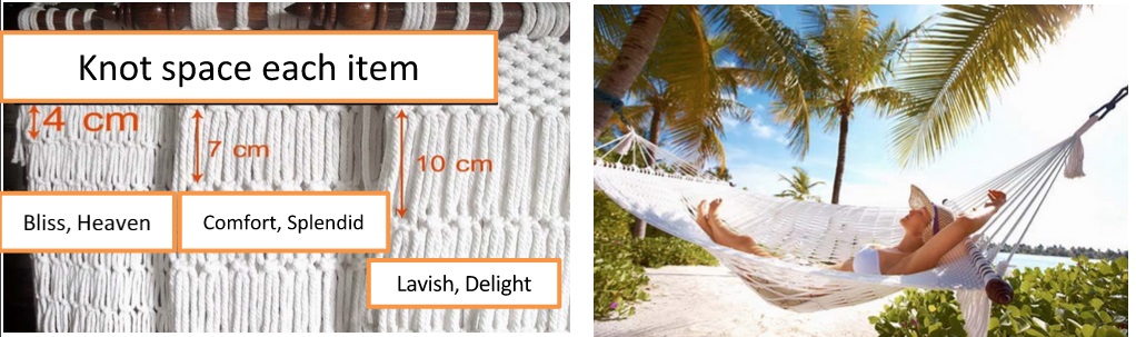 compare knot space cotton rope hammocks